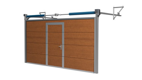 Brama Garażowa Segmentowa Złoty Dąb Woster Door Drzwi Serwisowe Niski próg PDD40ZD
