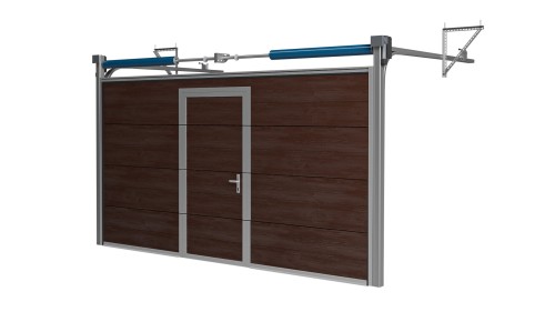 Brama Garażowa Segmentowa Brąz Woster Door Drzwi Serwisowe Niski próg
