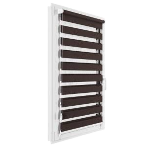 Roleta Mini Dzień Noc materiałowa Ciemny Brąz