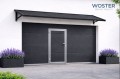 Brama Garażowa Segmentowa Brąz Woster Door Drzwi Serwisowe Niski próg -  z daszkiem garażowym