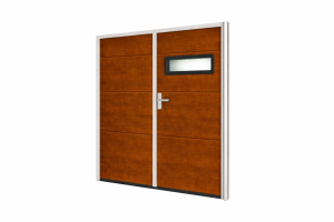 Brama garażowa dwuskrzydłowa ocieplona na wymiar Złoty dąb – rozwierna 40 mm 