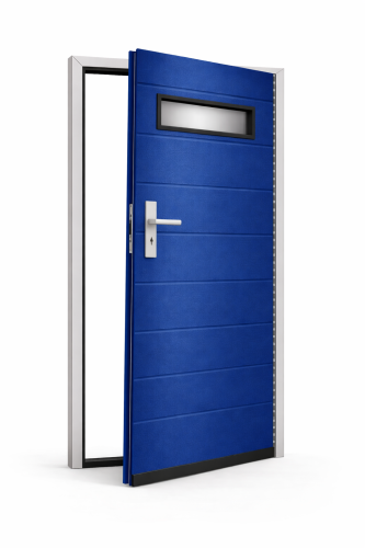 Drzwi Boczne Garażowe Segmentowe Panel NIEBIESKI Ral 5010 ocieplony