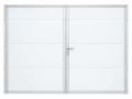 Minimalist biała brama garażowa z metalową ramą.png