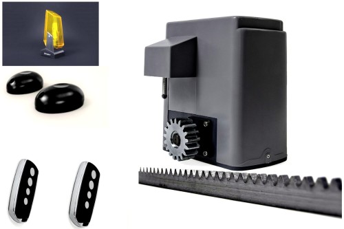 NAPĘD do BRAMY Przesuwnej TP 600 ZESTAW Fotokomórki Lampa 2 Piloty Listwa Zębata