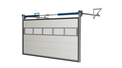 Brama Garażowa Segmentowa Przemysłowa Biała Sekcja Przeszklona Woster Solid