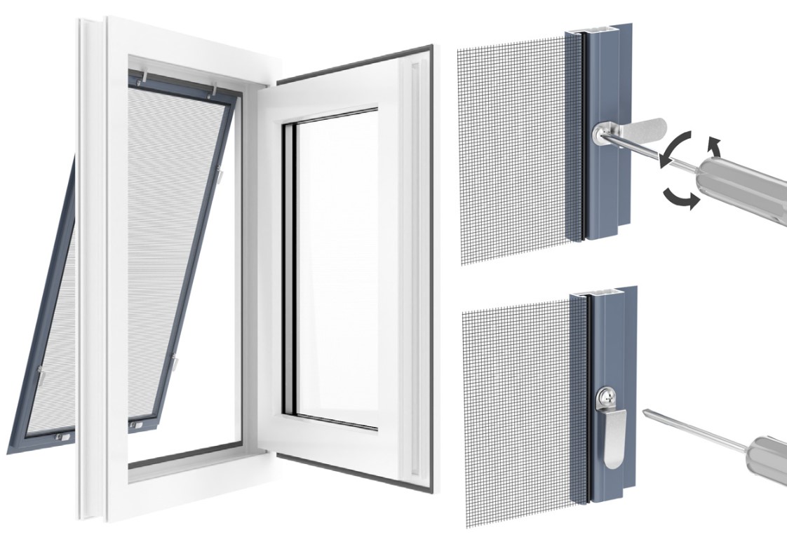 Montaż moskitiery ramkowej