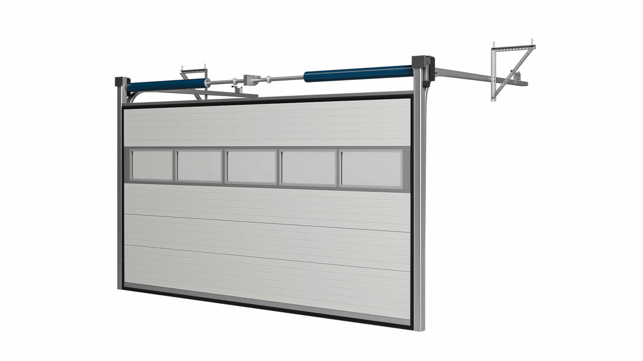 Brama Segmentowa Przemysłowa Biała Sekcja Przeszklona Woster Solid